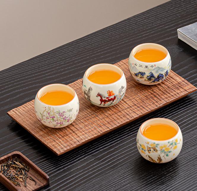 Ru kiln pure charm beige crackle tea cup