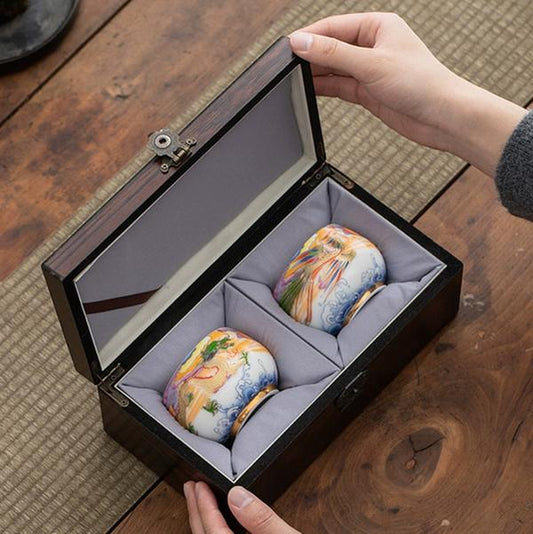 White porcelain tea set with mutton-fat jade