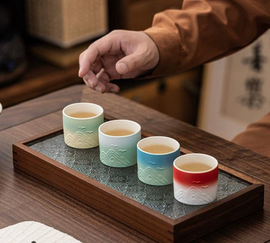 Yuanshan porcelain teacup set