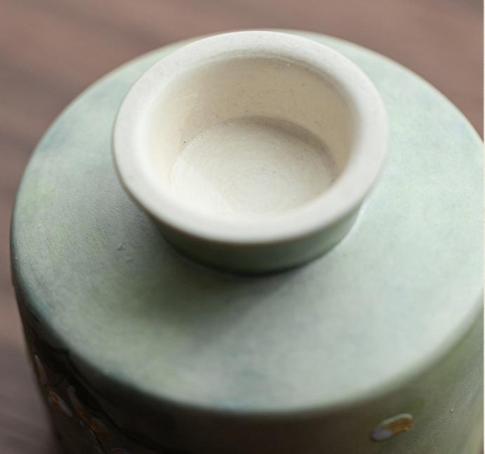 Hand-painted Oncidium ceramic teacup
