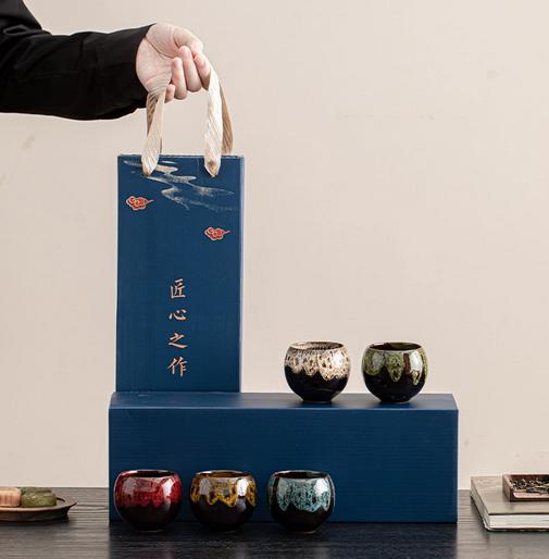 Tianmu Glaze Jianzhan Ice Crack Dragon Egg Cup