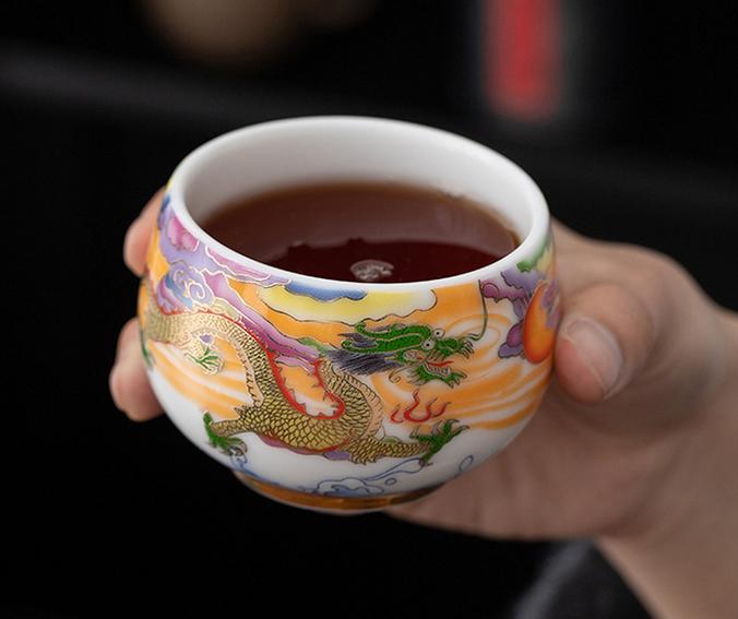 White porcelain tea set with mutton-fat jade