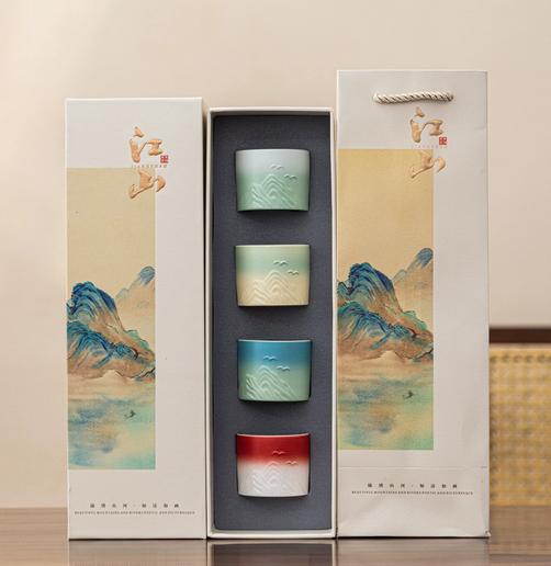 Yuanshan porcelain teacup set