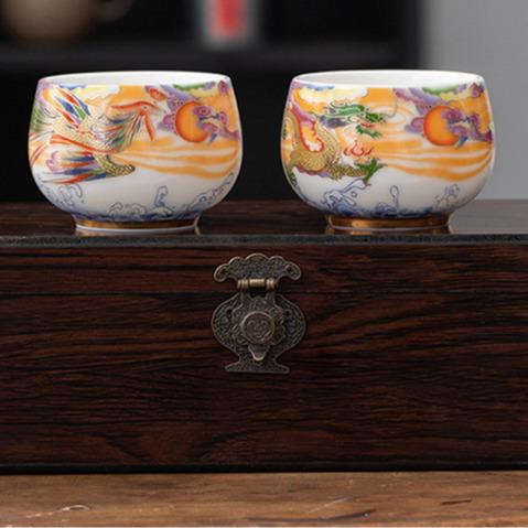 White porcelain tea set with mutton-fat jade