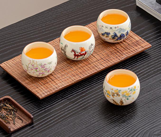 Ru kiln pure charm beige crackle tea cup