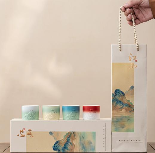 Yuanshan porcelain teacup set