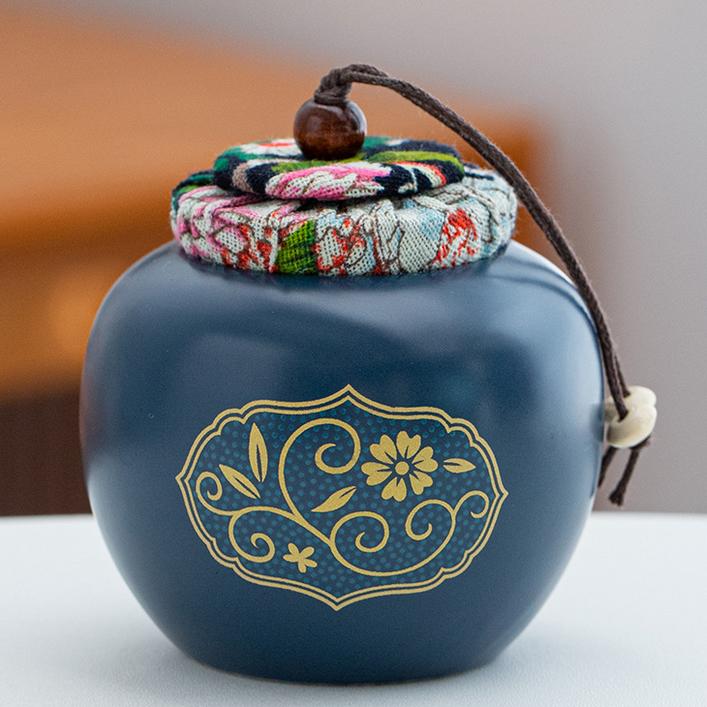 Blue and Gold Portable Tea Set