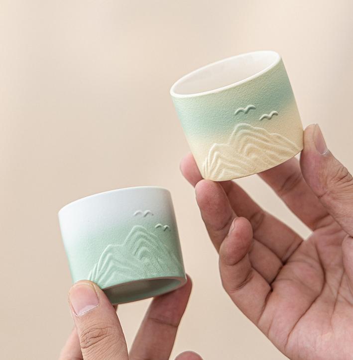 Yuanshan porcelain teacup set