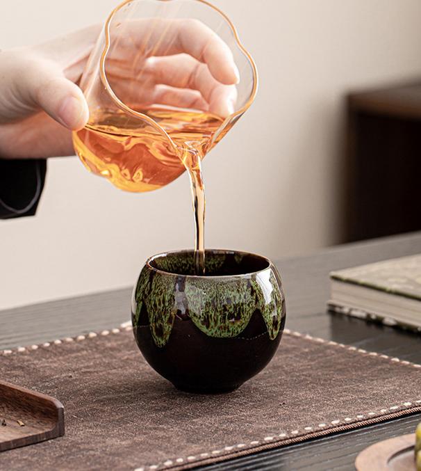 Tianmu Glaze Jianzhan Ice Crack Dragon Egg Cup