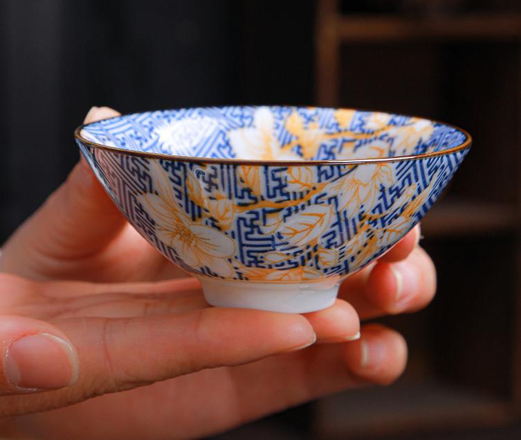 blue and white porcelain tea bowl tea set
