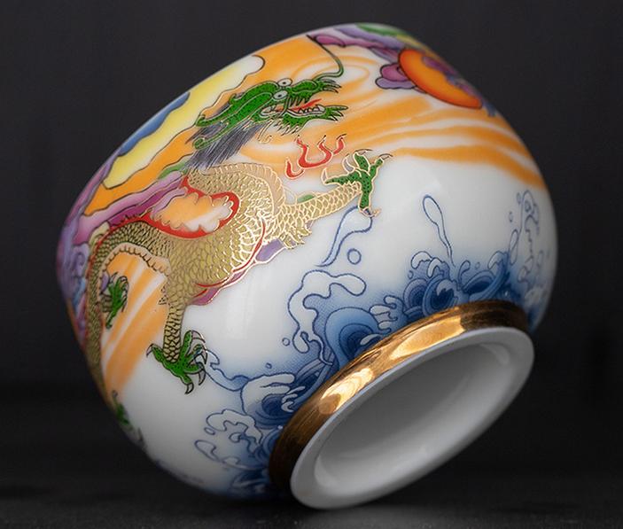 White porcelain tea set with mutton-fat jade