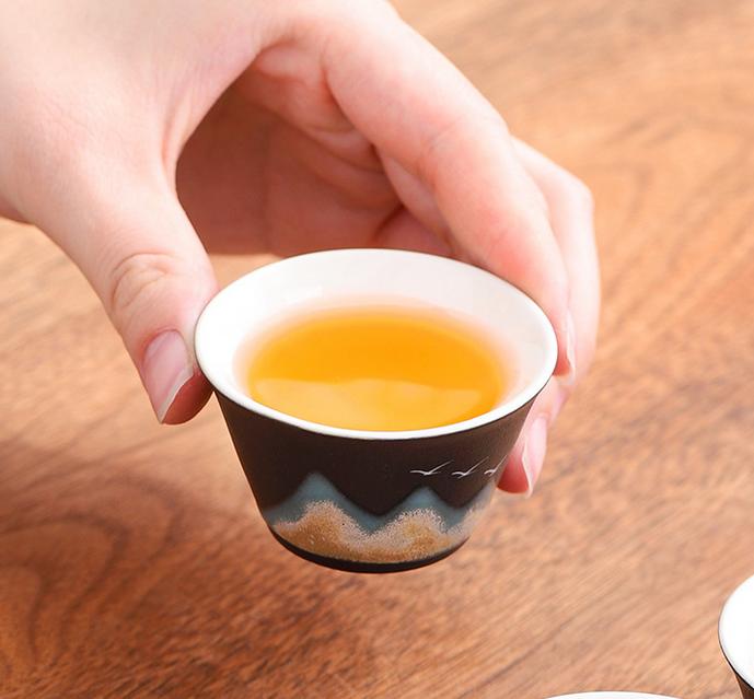 Wanlishanhe one pot three cups travel portable tea set