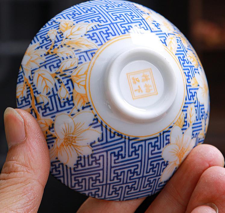 blue and white porcelain tea bowl tea set