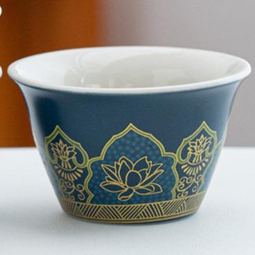 Blue and Gold Portable Tea Set