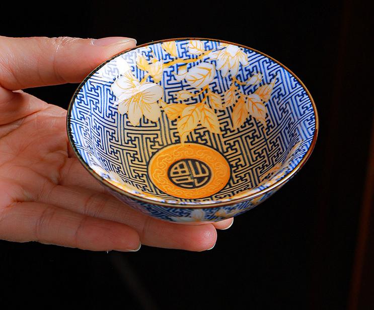 blue and white porcelain tea bowl tea set