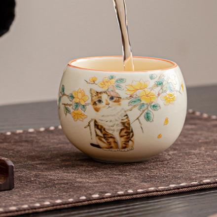 Ru kiln pure charm beige crackle tea cup
