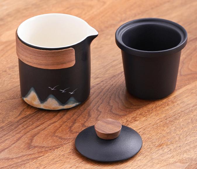 Wanlishanhe one pot three cups travel portable tea set