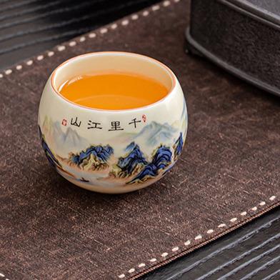 Ru kiln pure charm beige crackle tea cup
