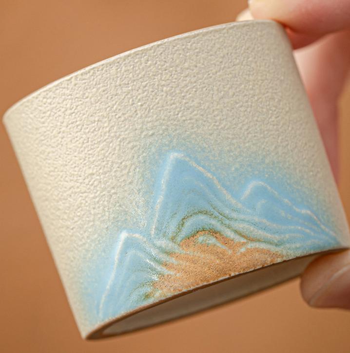 A Thousand Miles of Rivers and Mountains Ceramic Teacup Set