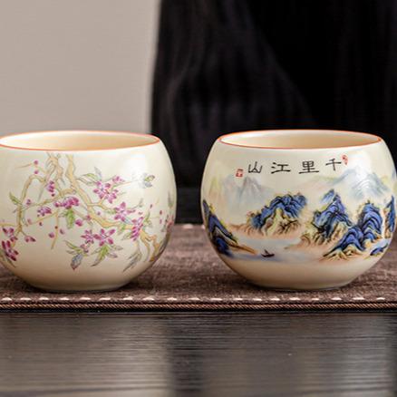 Ru kiln pure charm beige crackle tea cup