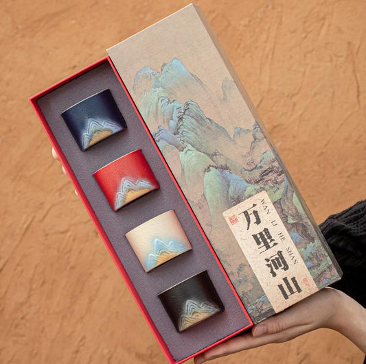 A Thousand Miles of Rivers and Mountains Ceramic Teacup Set