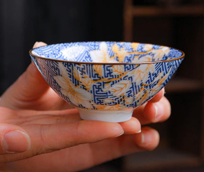 blue and white porcelain tea bowl tea set