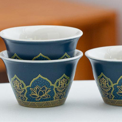 Blue and Gold Portable Tea Set