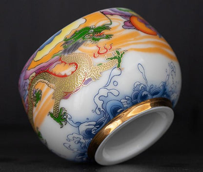 White porcelain tea set with mutton-fat jade